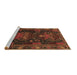 Sideview of Machine Washable Persian Brown Traditional Rug, wshtr1773brn