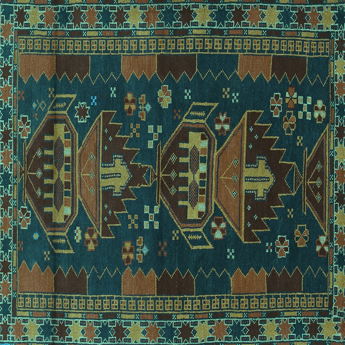 Square Persian Turquoise Traditional Rug, tr1773turq