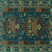 Square Persian Turquoise Traditional Rug, tr1773turq