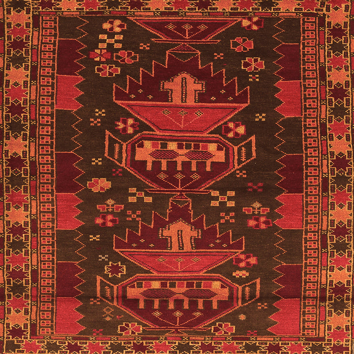 Serging Thickness of Persian Orange Traditional Rug, tr1773org