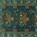 Square Machine Washable Persian Turquoise Traditional Area Rugs, wshtr1773turq