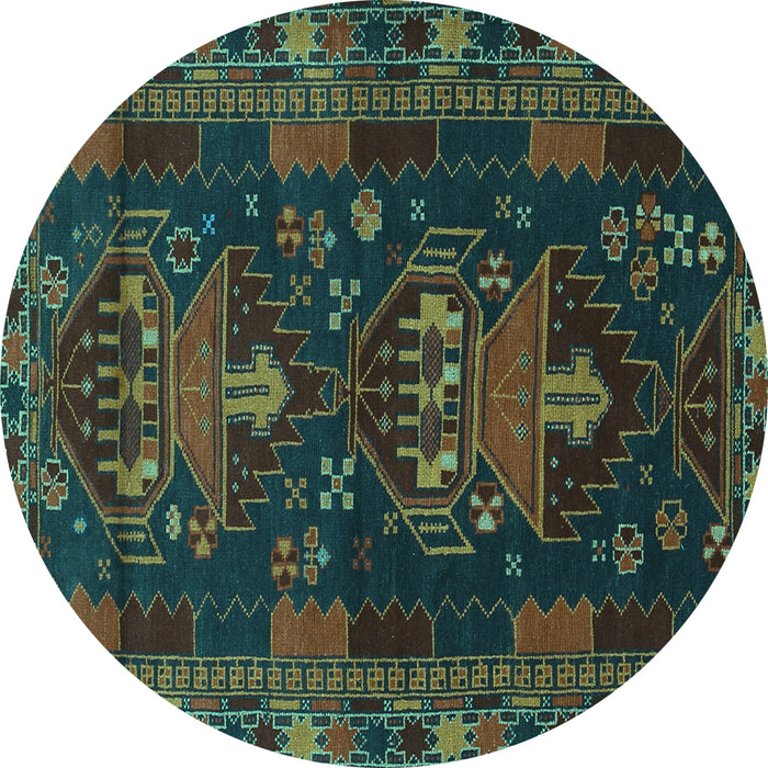 Round Machine Washable Persian Turquoise Traditional Area Rugs, wshtr1773turq