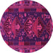 Round Persian Pink Traditional Rug, tr1773pnk