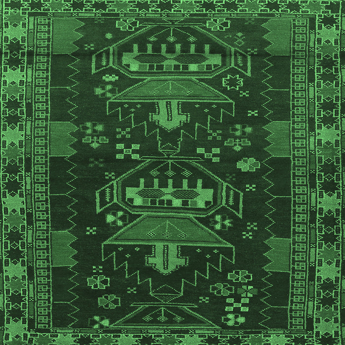 Square Persian Emerald Green Traditional Rug, tr1773emgrn