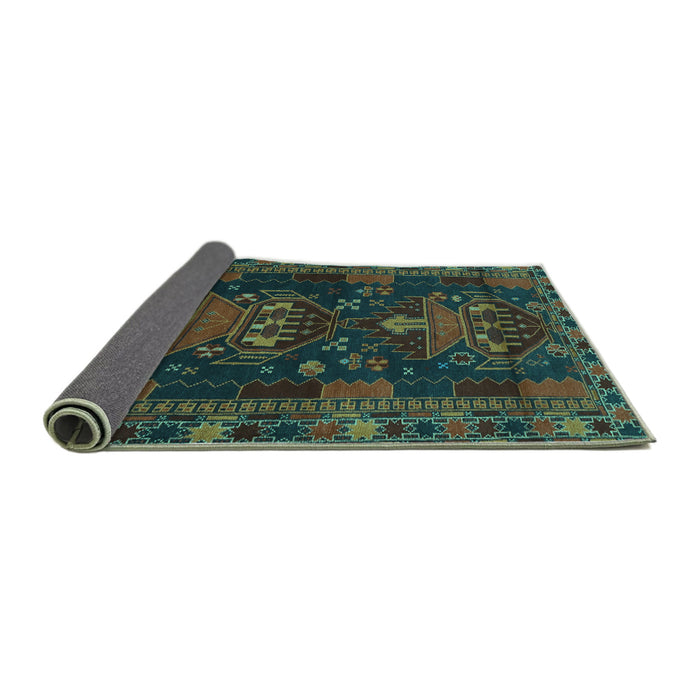Sideview of Persian Turquoise Traditional Rug, tr1773turq