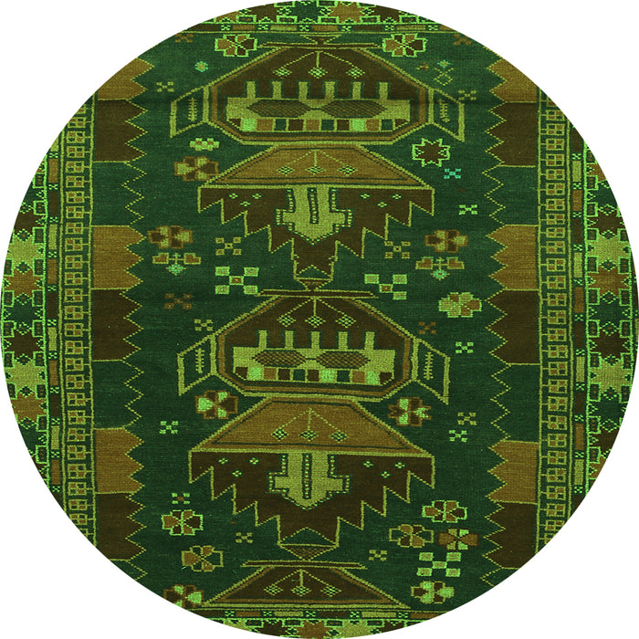 Square Persian Green Traditional Rug, tr1773grn