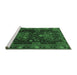 Sideview of Machine Washable Persian Emerald Green Traditional Area Rugs, wshtr1773emgrn