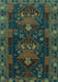 Machine Washable Persian Turquoise Traditional Area Rugs, wshtr1773turq