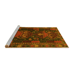 Sideview of Machine Washable Persian Yellow Traditional Rug, wshtr1773yw