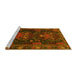 Sideview of Machine Washable Persian Yellow Traditional Rug, wshtr1773yw