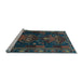 Sideview of Machine Washable Persian Light Blue Traditional Rug, wshtr1773lblu