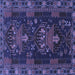 Square Persian Blue Traditional Rug, tr1773blu