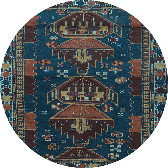 Round Persian Light Blue Traditional Rug, tr1773lblu