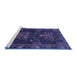 Sideview of Machine Washable Persian Blue Traditional Rug, wshtr1773blu