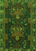 Serging Thickness of Machine Washable Persian Green Traditional Area Rugs, wshtr1773grn