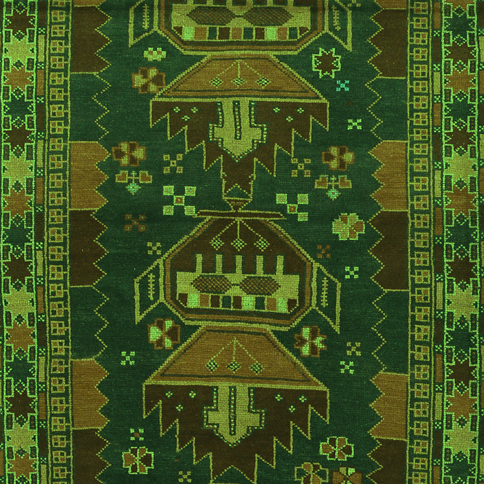 Serging Thickness of Machine Washable Persian Green Traditional Area Rugs, wshtr1773grn
