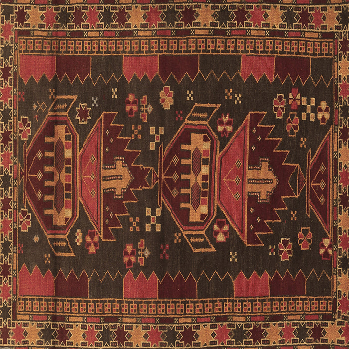 Square Persian Brown Traditional Rug, tr1773brn