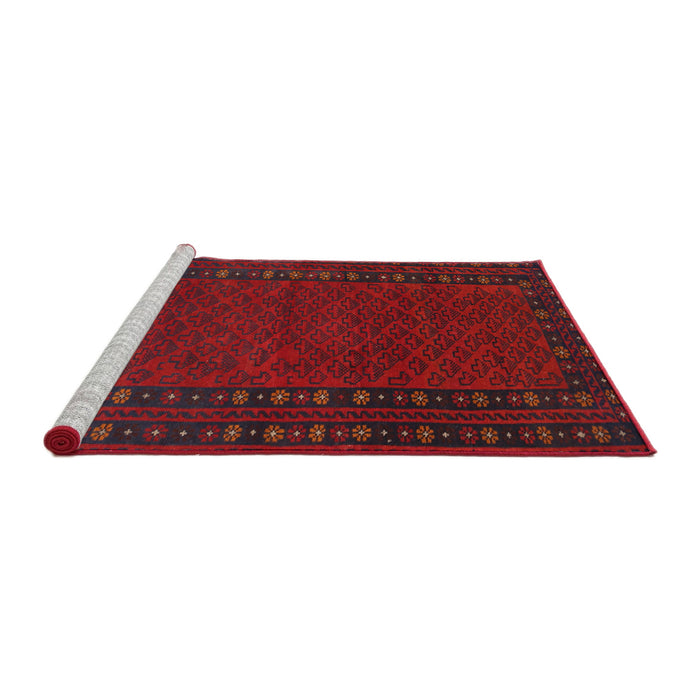 Sideview of Machine Washable Traditional Red Rug, wshtr1774