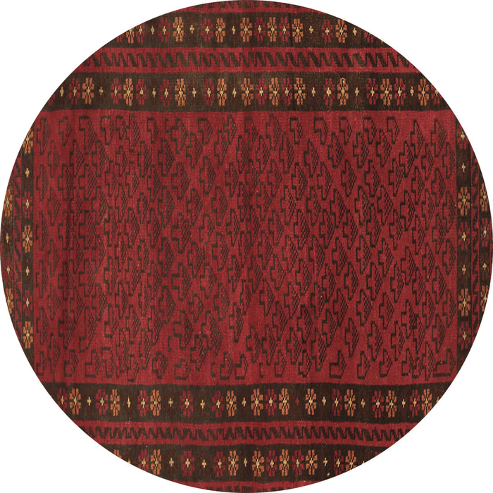Round Southwestern Brown Country Rug, tr1774brn
