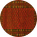 Round Southwestern Yellow Country Rug, tr1774yw