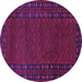 Round Southwestern Purple Country Rug, tr1774pur