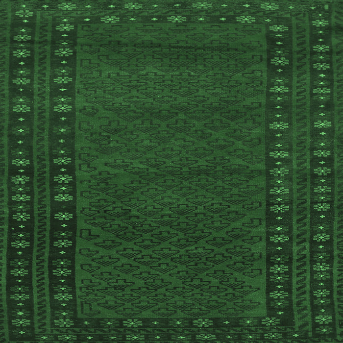 Square Machine Washable Southwestern Emerald Green Country Area Rugs, wshtr1774emgrn