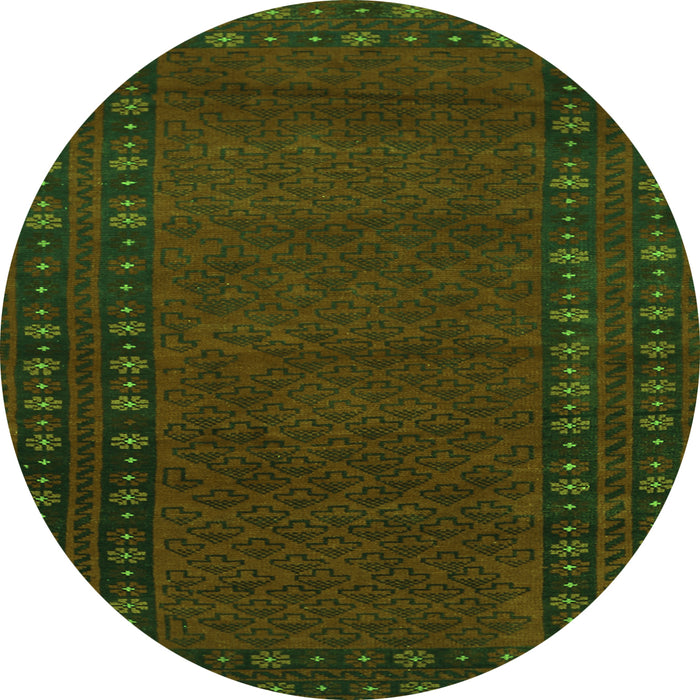 Square Southwestern Green Country Rug, tr1774grn