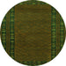 Square Southwestern Green Country Rug, tr1774grn