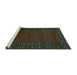 Sideview of Machine Washable Southwestern Turquoise Country Area Rugs, wshtr1774turq