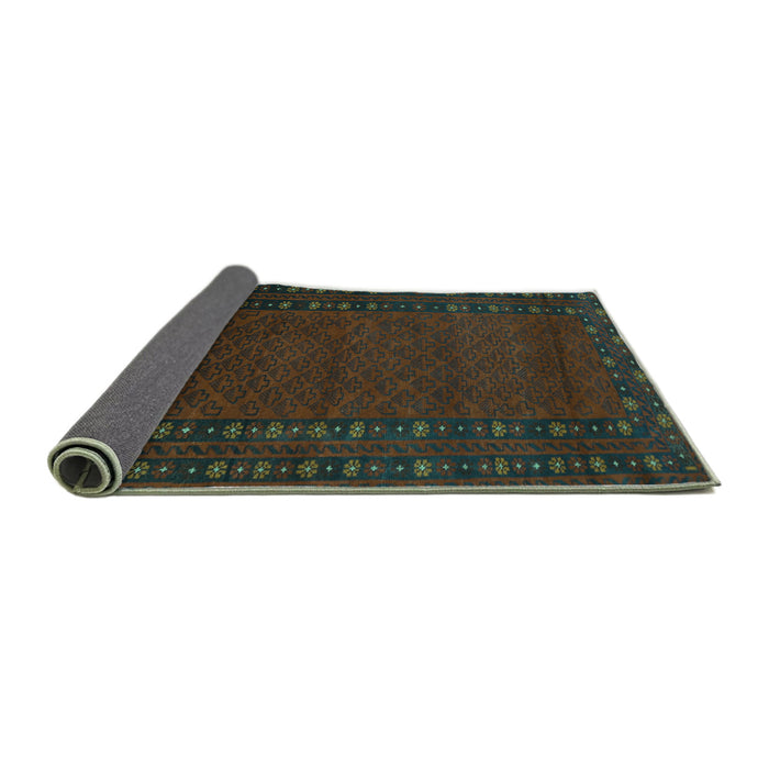 Sideview of Southwestern Turquoise Country Rug, tr1774turq