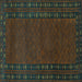 Square Southwestern Turquoise Country Rug, tr1774turq