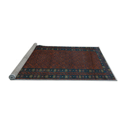 Sideview of Machine Washable Southwestern Light Blue Country Rug, wshtr1774lblu