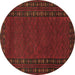 Round Machine Washable Southwestern Brown Country Rug, wshtr1774brn