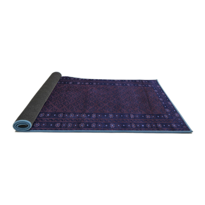 Sideview of Southwestern Blue Country Rug, tr1774blu