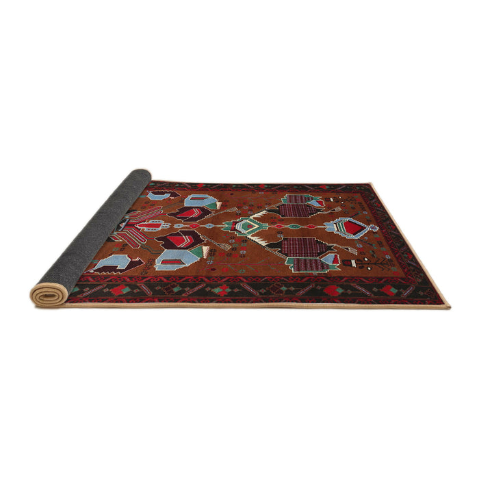 Sideview of Traditional Chestnut Brown Persian Rug, tr1775