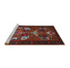 Sideview of Machine Washable Traditional Chestnut Brown Rug, wshtr1775