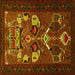 Square Persian Yellow Traditional Rug, tr1775yw