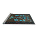 Sideview of Machine Washable Persian Light Blue Traditional Rug, wshtr1775lblu