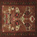 Square Persian Brown Traditional Rug, tr1775brn