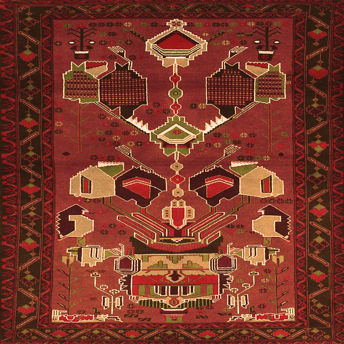 Serging Thickness of Persian Orange Traditional Rug, tr1775org