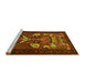 Sideview of Machine Washable Persian Yellow Traditional Rug, wshtr1775yw