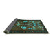 Sideview of Persian Turquoise Traditional Rug, tr1775turq