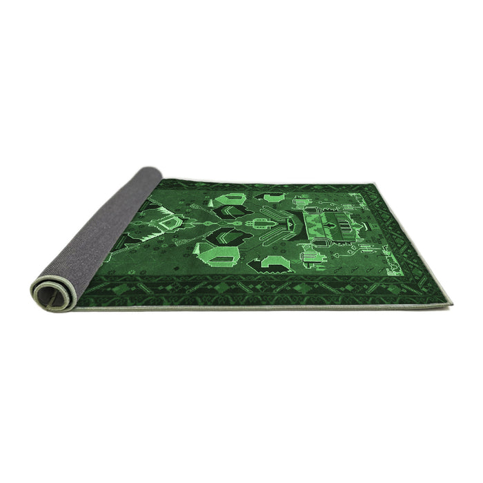 Sideview of Persian Emerald Green Traditional Rug, tr1775emgrn