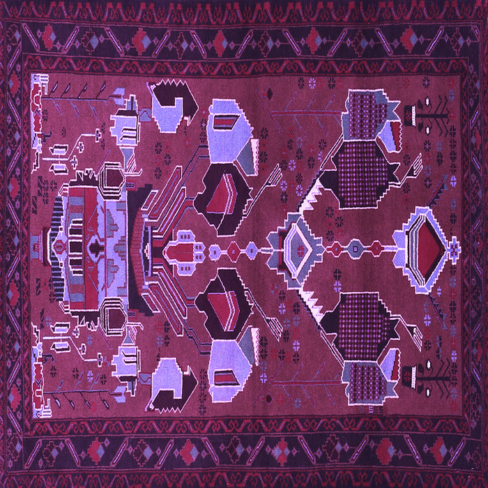 Square Persian Purple Traditional Rug, tr1775pur