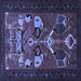 Square Machine Washable Persian Blue Traditional Rug, wshtr1775blu