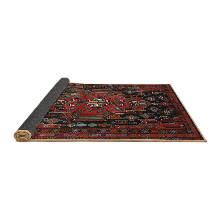 Sideview of Traditional Reddish Brown Persian Rug, tr1776