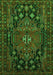 Serging Thickness of Machine Washable Persian Green Traditional Area Rugs, wshtr1776grn