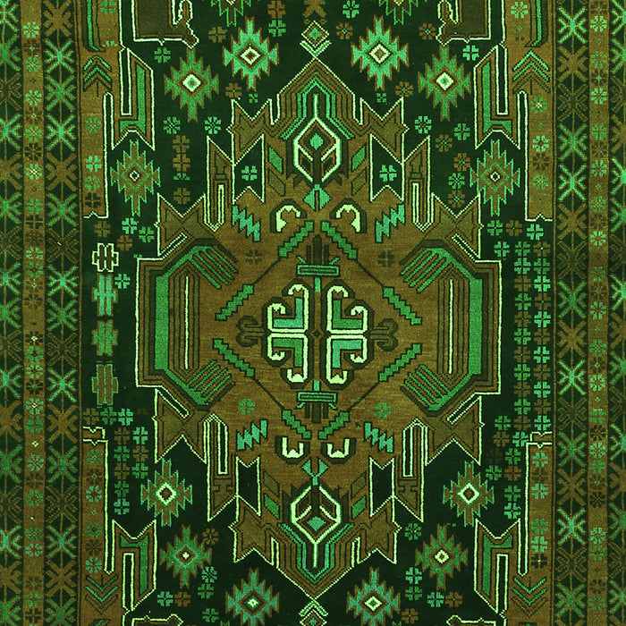 Serging Thickness of Machine Washable Persian Green Traditional Area Rugs, wshtr1776grn