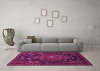 Machine Washable Persian Pink Traditional Rug, wshtr1776pnk