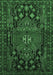 Machine Washable Persian Emerald Green Traditional Area Rugs, wshtr1776emgrn